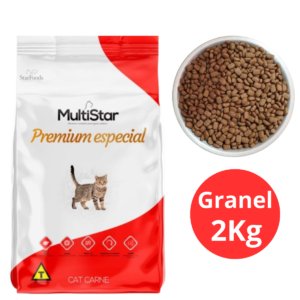 Ração Multistar Cat Carne 2kg (Granel)