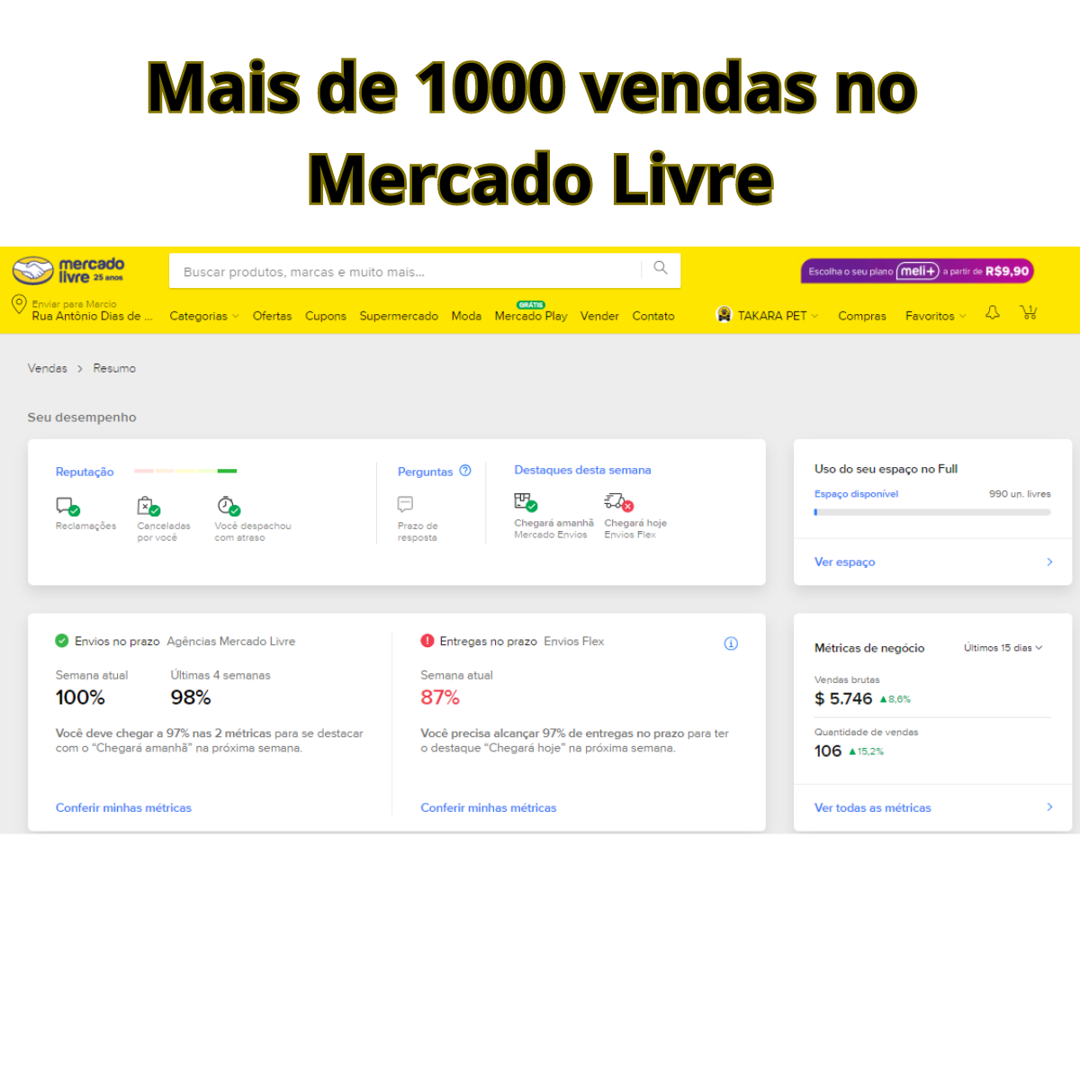 Mais de 1000 vendas no Mercado Livre (1)